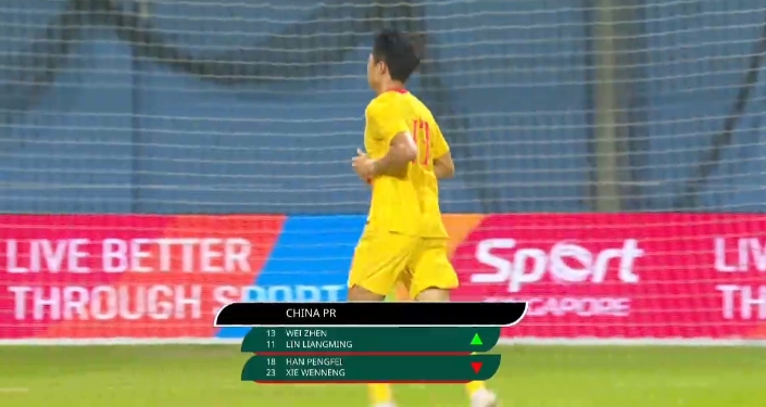 半场2-0后连换两人 林良铭魏震替补登场 半场2-0后连换两人 林良铭魏震替补登场