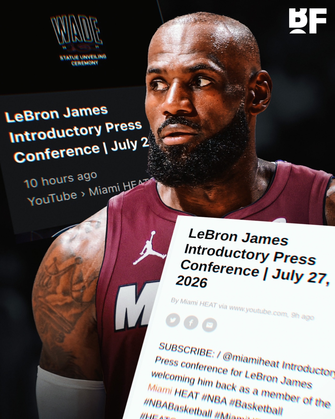 热火官方乌龙：预发布詹姆斯发布会后撤下，ESPN播客再炒“詹库联手”